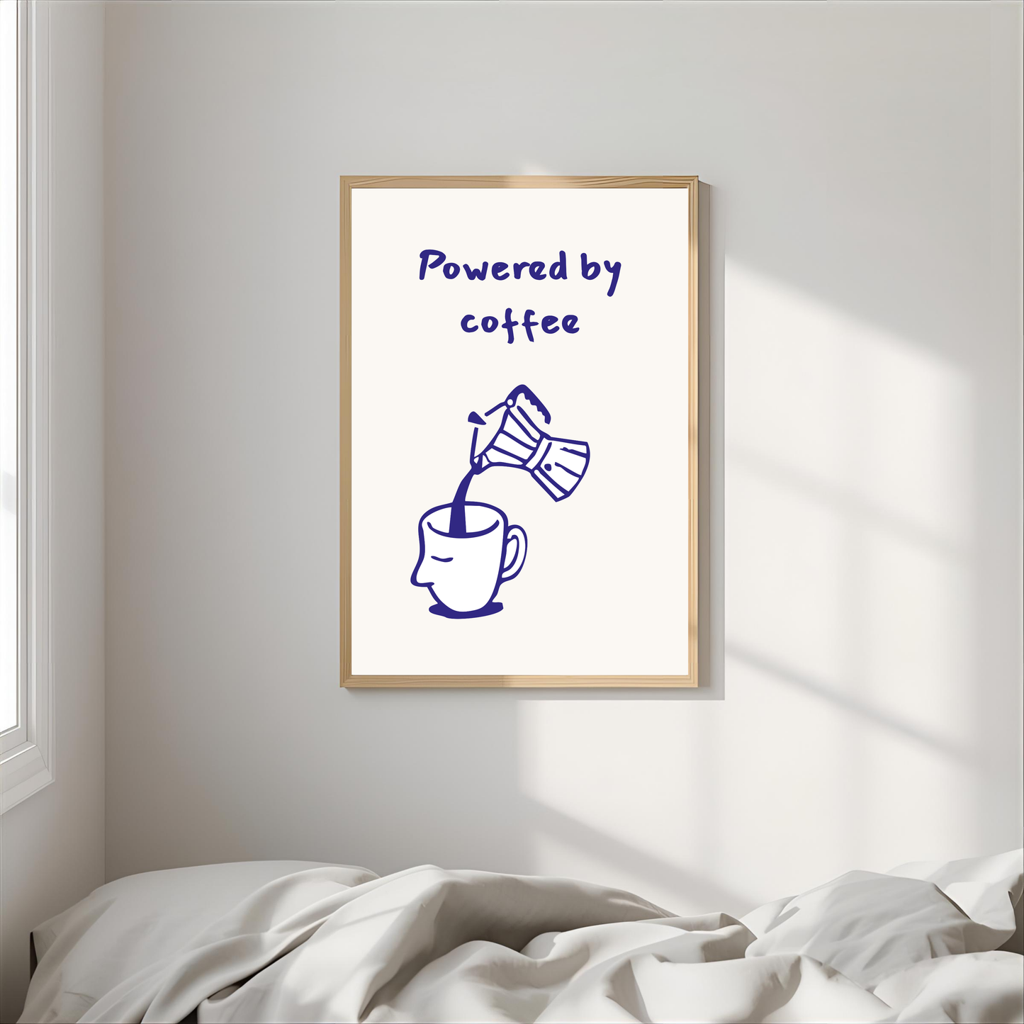 Arte de pared "Powered by coffee"