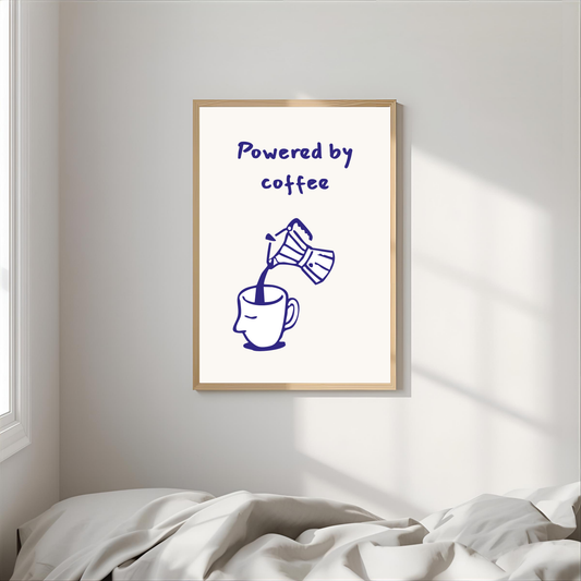 Arte de pared "Powered by coffee"