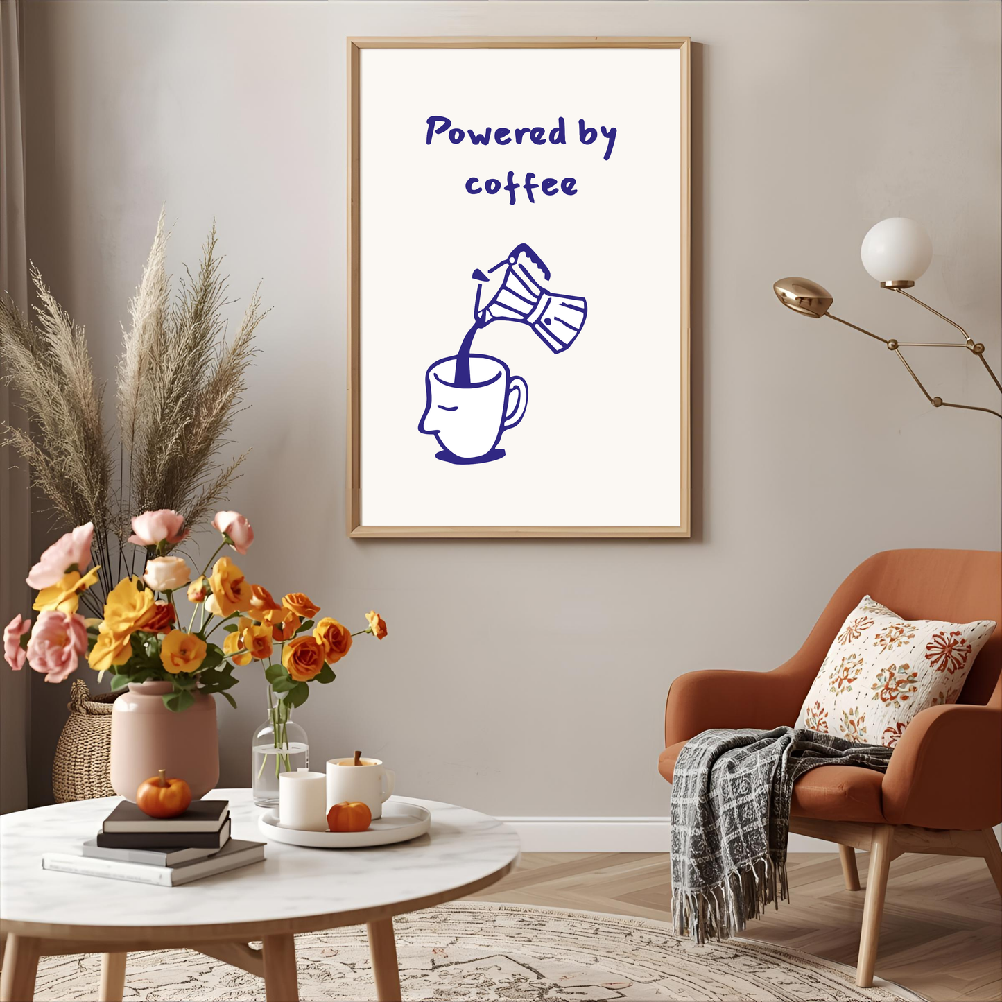 Arte de pared "Powered by coffee"