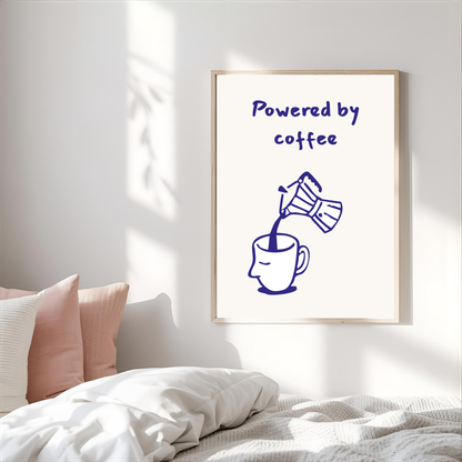 Arte de pared "Powered by coffee"