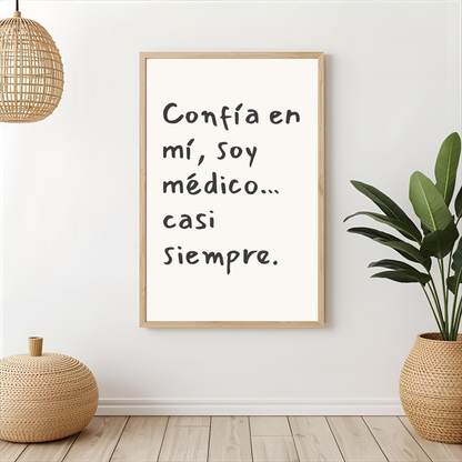 Arte de pared " Confía en mí, soy médico.."